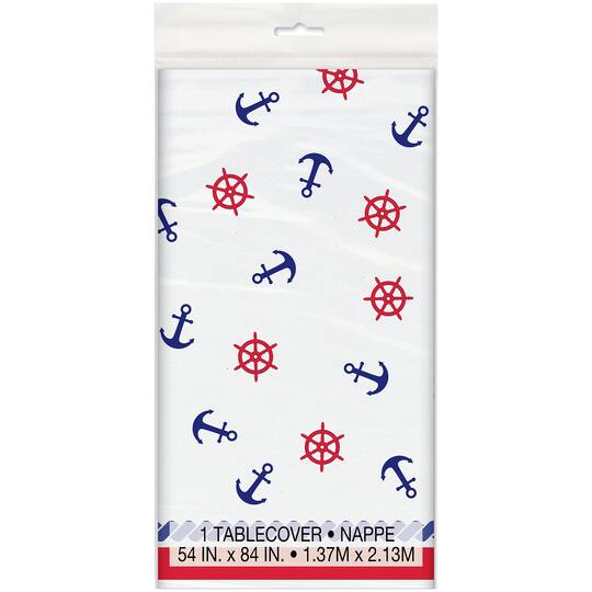 Buy The Plastic Summer Nautical Tablecloth 84 X 54 At Michaels